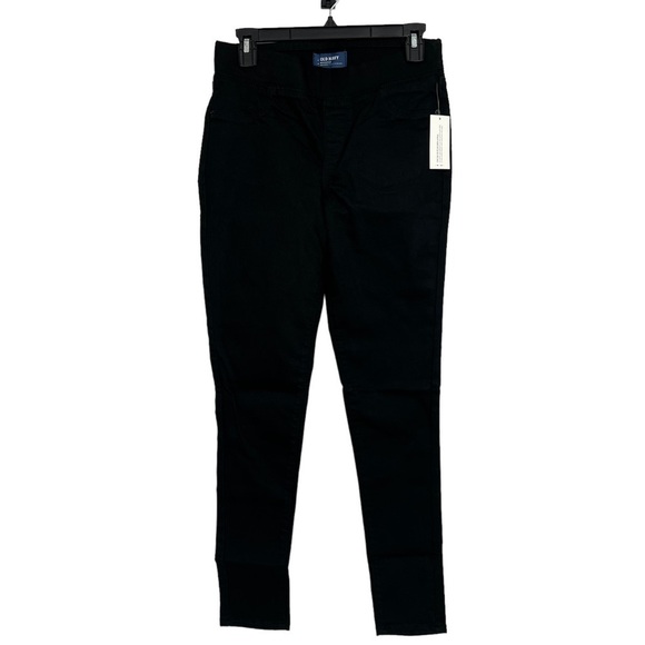 NWT Old Navy Rockstar Women’s Pull On Pants Sz 6 Black Elastic Waist Stretch - Picture 1 of 13